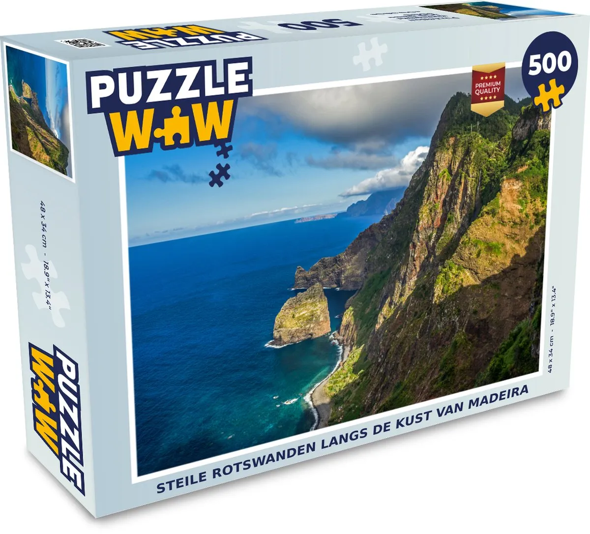PuzzleWow Legpuzzel Madeira 500 Stuks - Multicolor