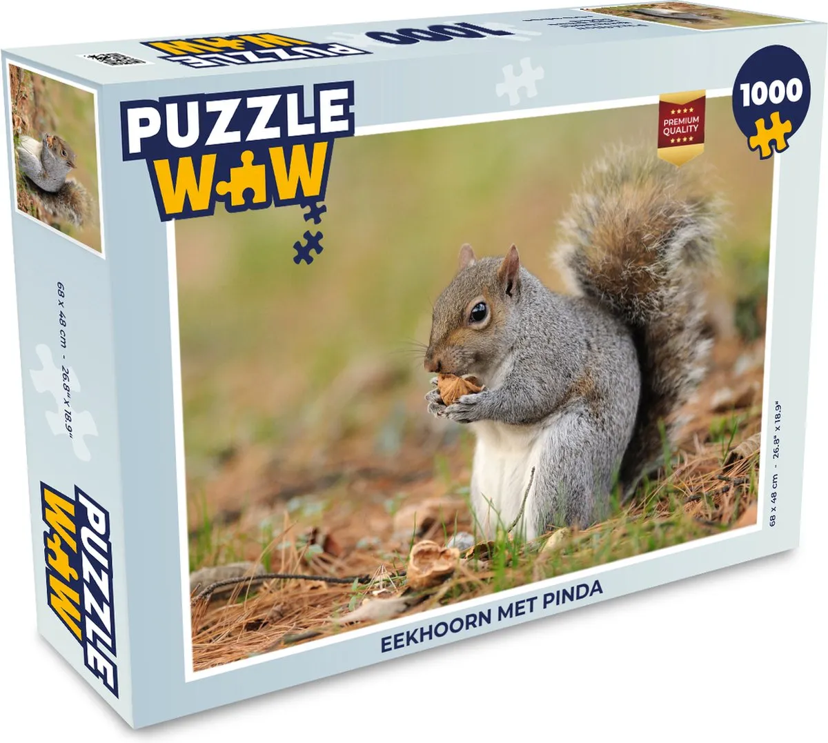 PuzzleWow Legpuzzel Eekhoorn met pinda 1000 Stuks - Multicolor