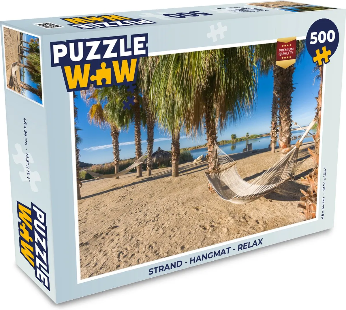 PuzzleWow Strand Hangmat Puzzel 500 Stuks - Multicolor