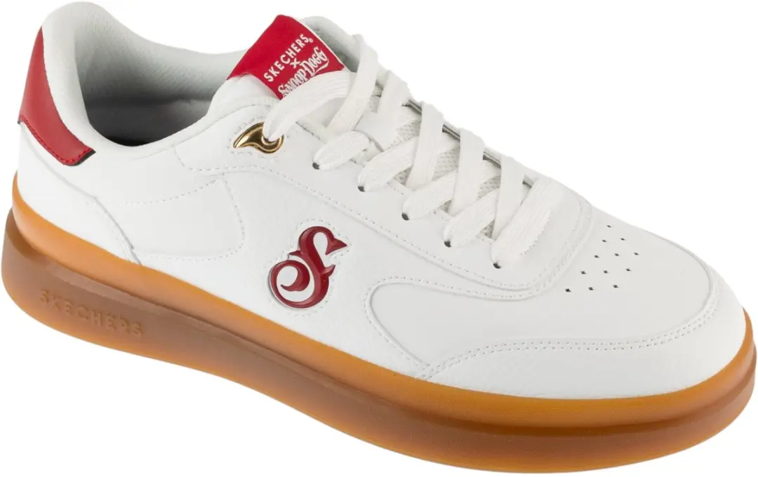 Skechers Duraleather Lace Up Snoop Cupsole Sneaker, Mannen, Wit, Sneakers, maat:
