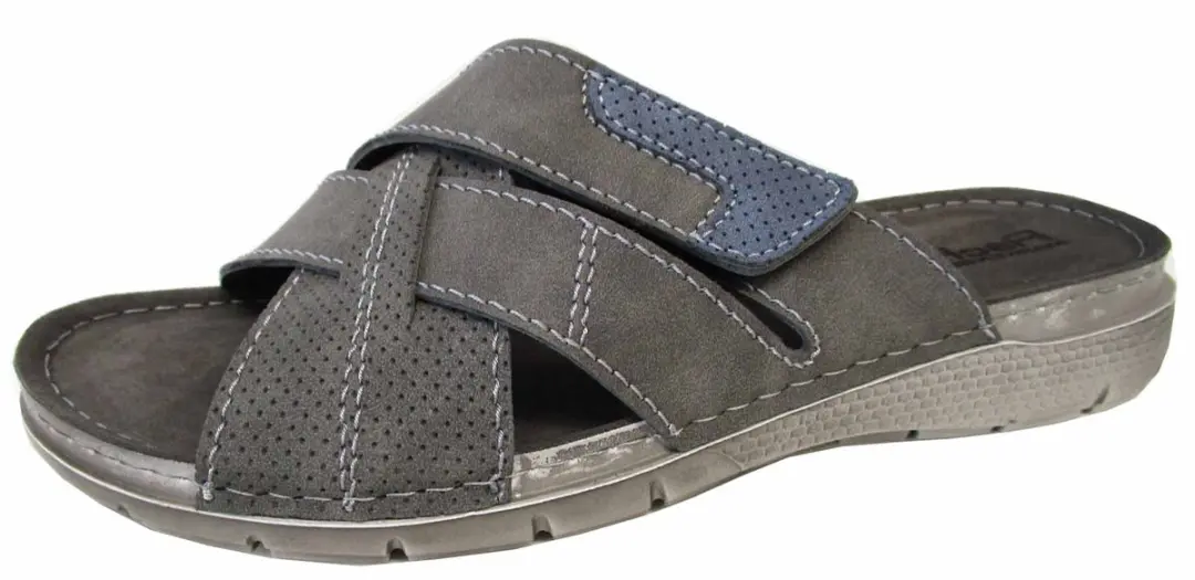 Fischer 566702 205 Slippers Grijs Leer Heren