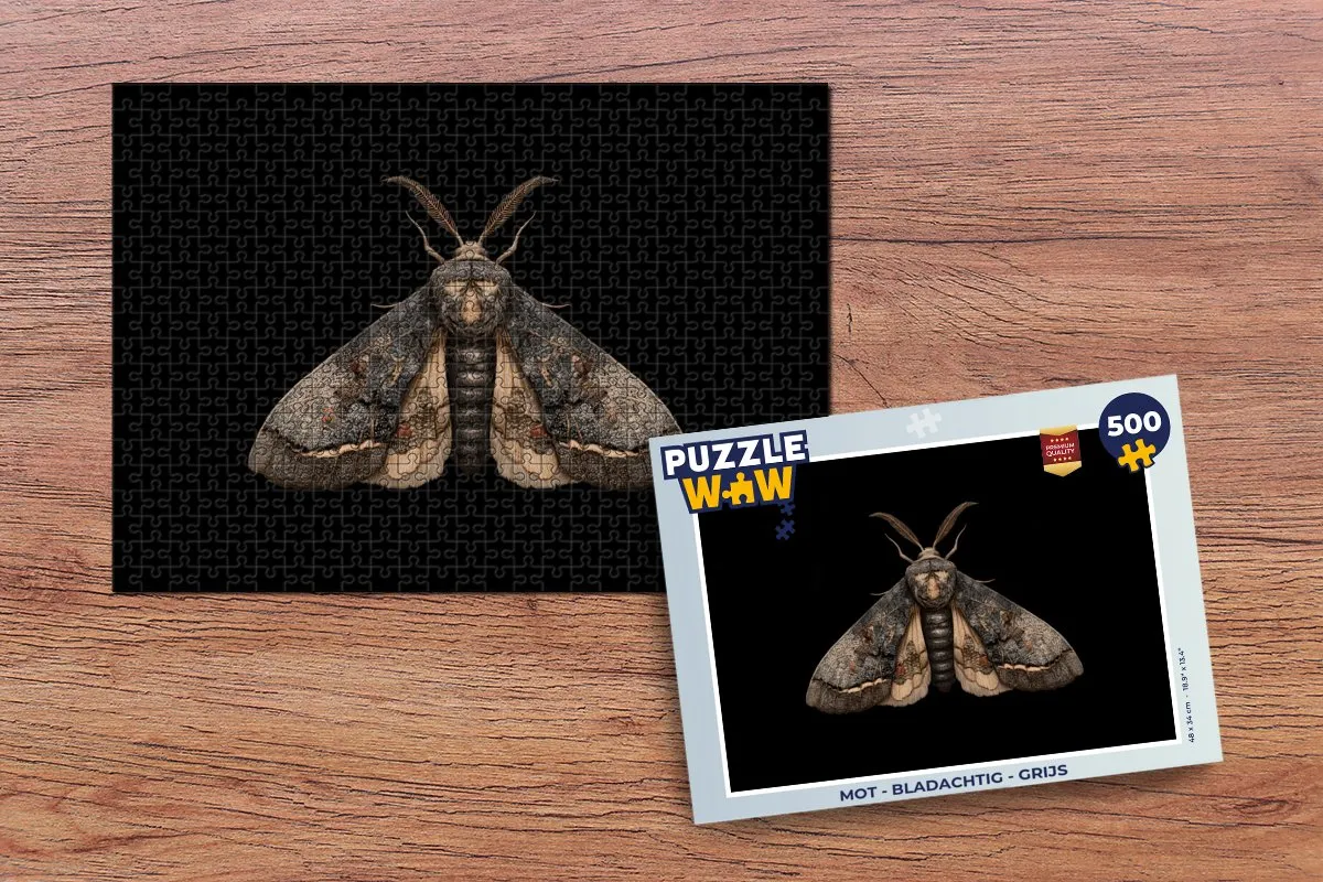 PuzzleWow Mot Legpuzzel 500 Stuks - Grijs