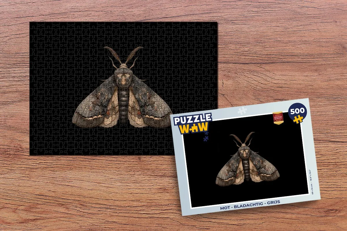 PuzzleWow Mot Legpuzzel 500 Stuks - Grijs