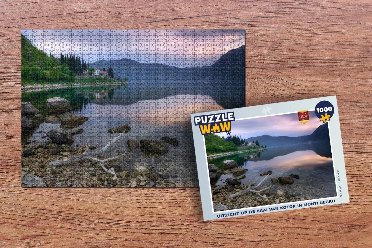 PuzzleWow Legpuzzel Uitzicht Kotor Montenegro 1000 Stuks - Multicolor