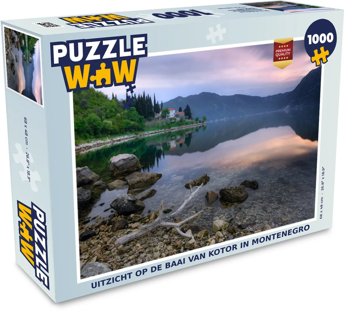 PuzzleWow Legpuzzel Uitzicht Kotor Montenegro 1000 Stuks - Multicolor