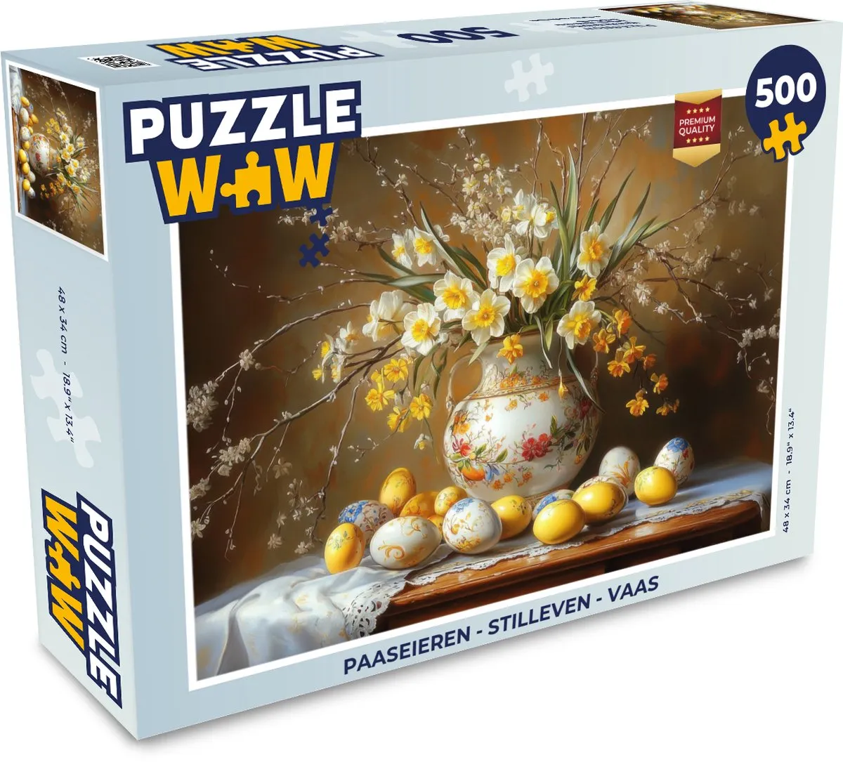 PuzzleWow Paaseieren Stilleven Legpuzzel 500 Stuks - Vintage