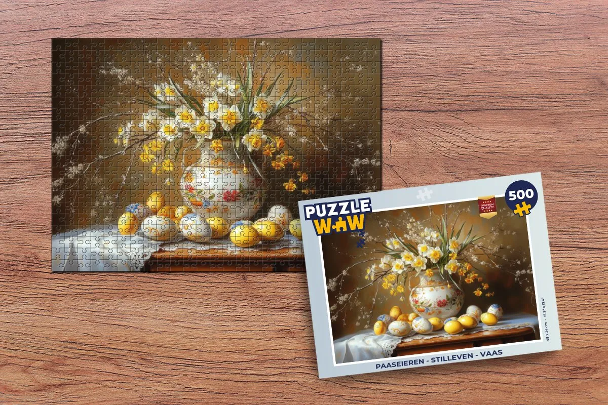 PuzzleWow Paaseieren Stilleven Legpuzzel 500 Stuks - Vintage