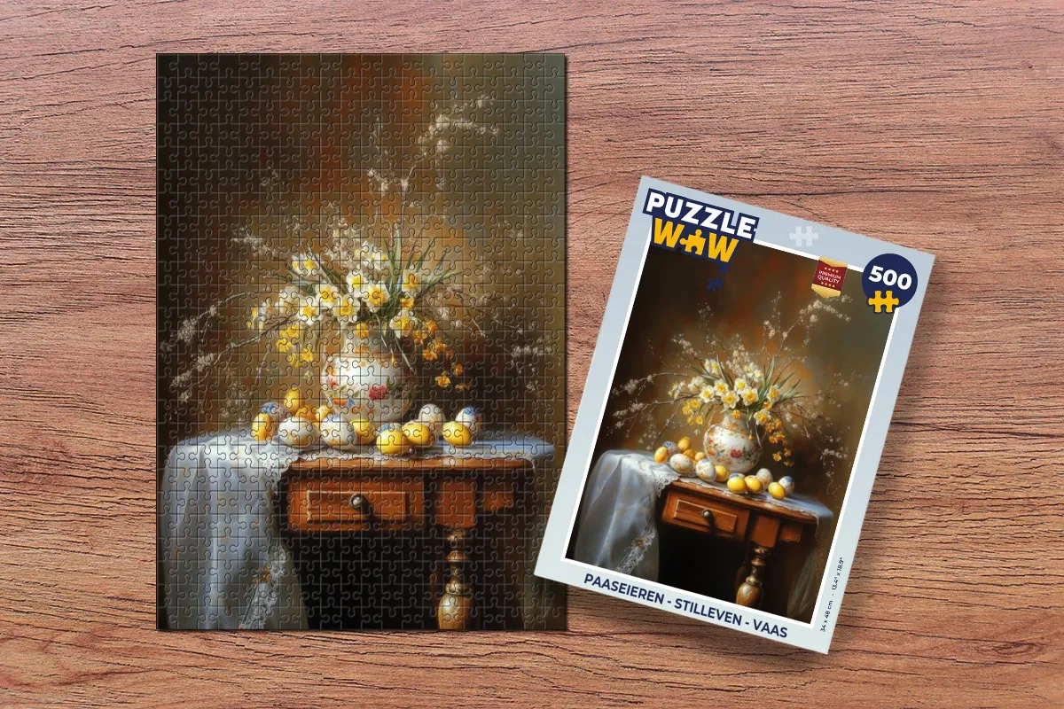 PuzzleWow Paaseieren Stilleven Legpuzzel 500 Stuks - Vintage