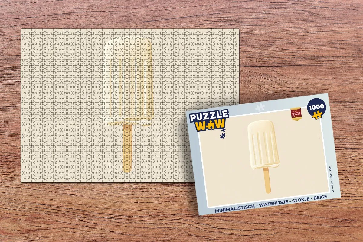 PuzzleWow Waterijsje Stokje Legpuzzel 1000 Stuks - Beige