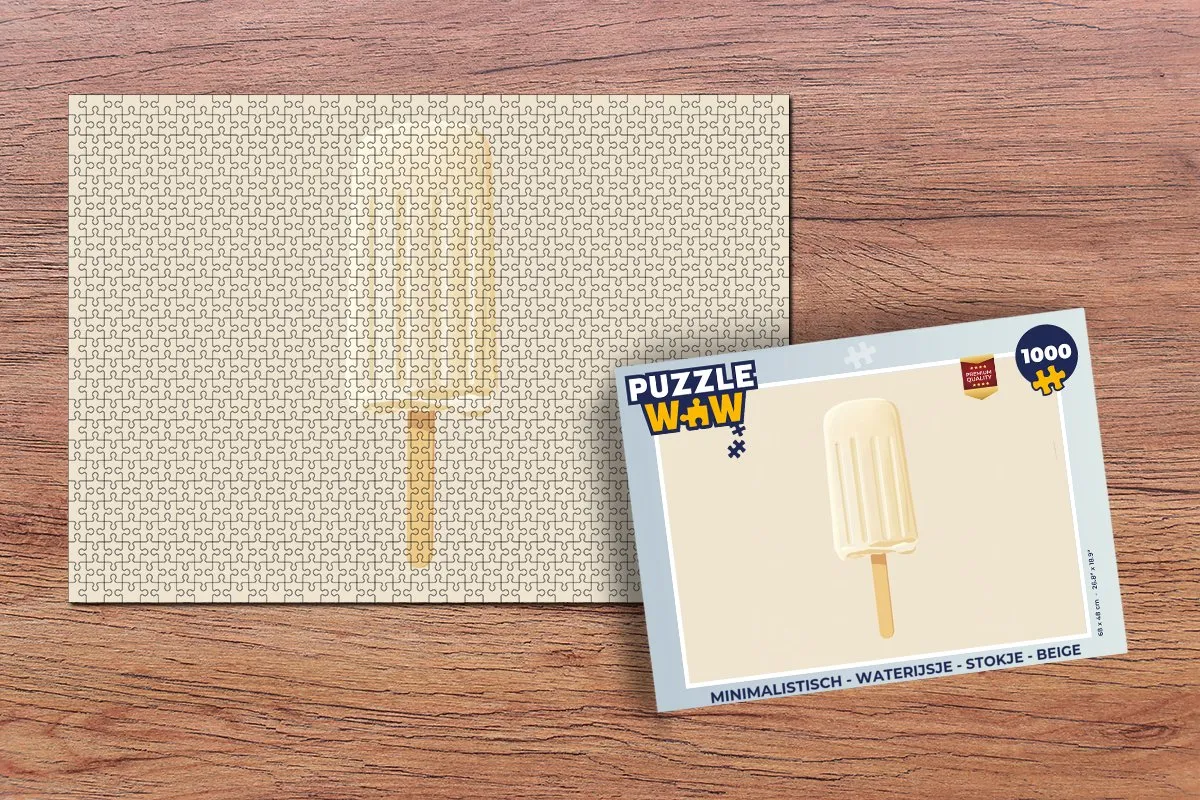 PuzzleWow Waterijsje Stokje Legpuzzel 1000 Stuks - Beige
