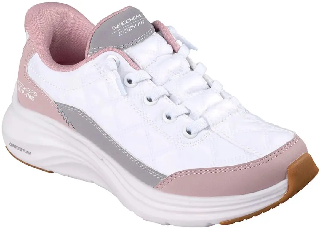 Skechers Contour Hands Free Slip-Ins Sneaker - Maat 30 - Wit/roze