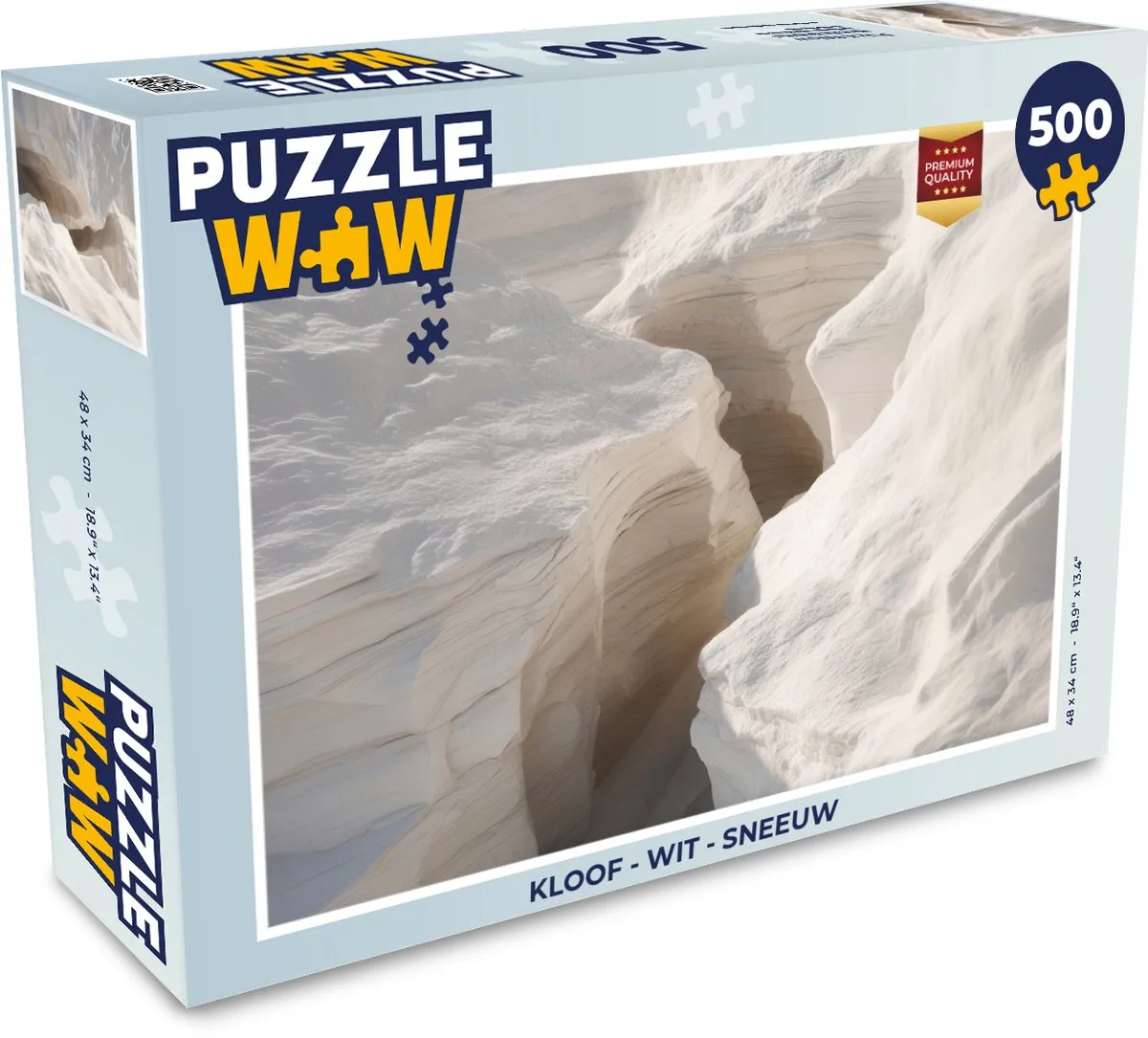 PuzzleWow Kloof Legpuzzel 500 Stuks - Wit