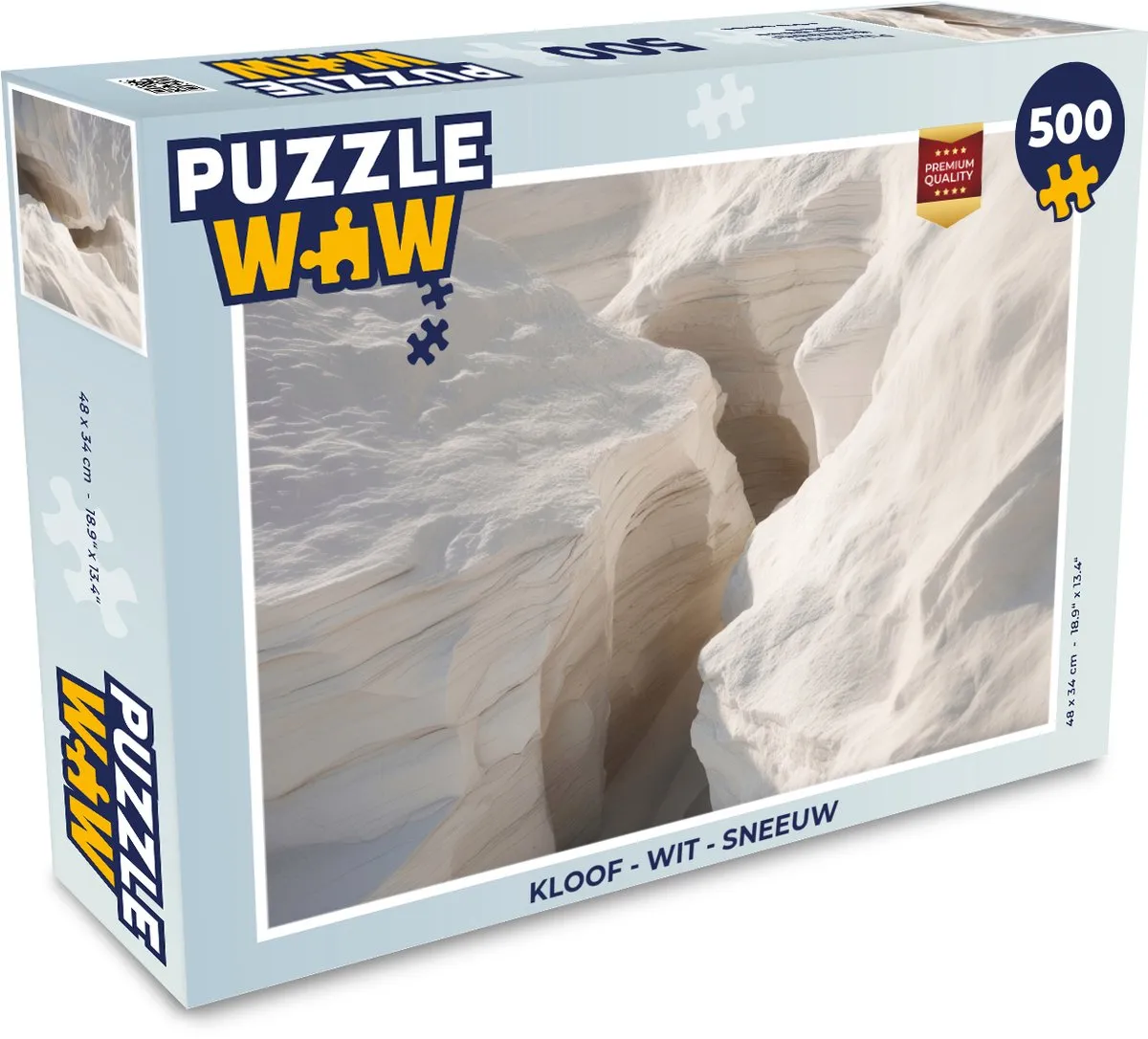 PuzzleWow Kloof Legpuzzel 500 Stuks - Wit