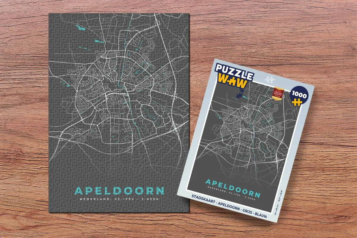 PuzzleWow Apeldoorn Legpuzzel 1000 Stuks - Stadskaart