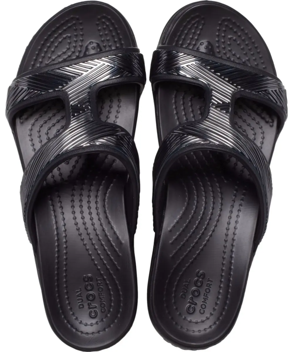 Crocs Monterey Metallic So Wedge Zwart Maat 36/37 US 6