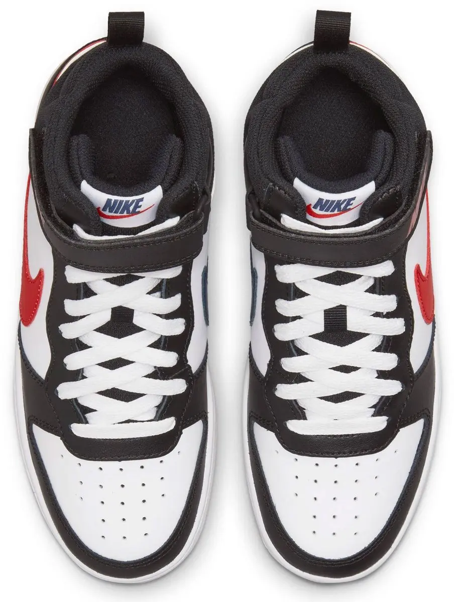 Nike Court Borough Mid 2 Sneakers Junior 38.5 - Zwart/Wit/Rood