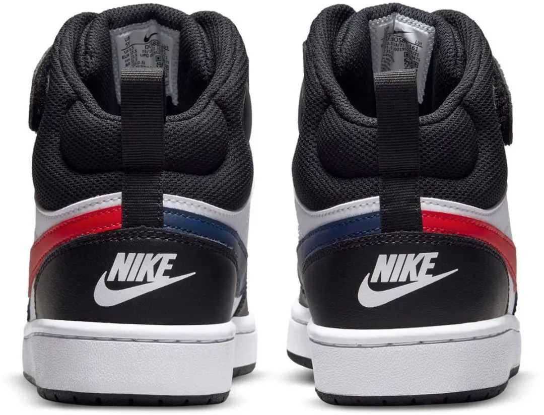 Nike Court Borough Mid 2 Sneakers Junior 38.5 - Zwart/Wit/Rood