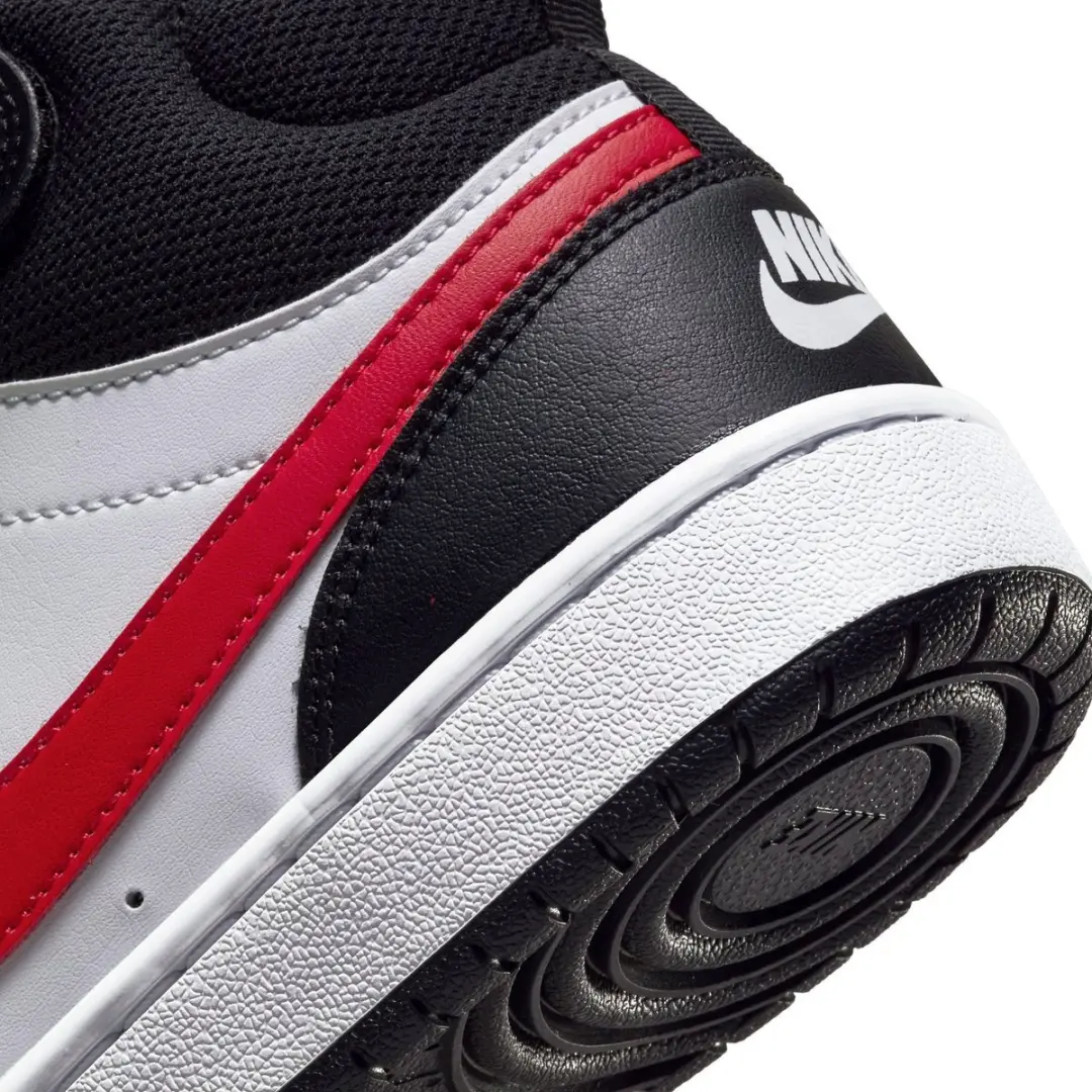 Nike Court Borough Mid 2 Sneakers Junior 38.5 - Zwart/Wit/Rood