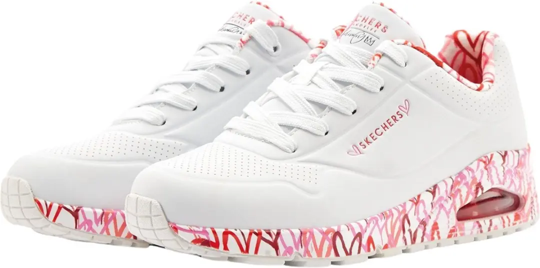 Skechers Uno Loving Love sneakers wit