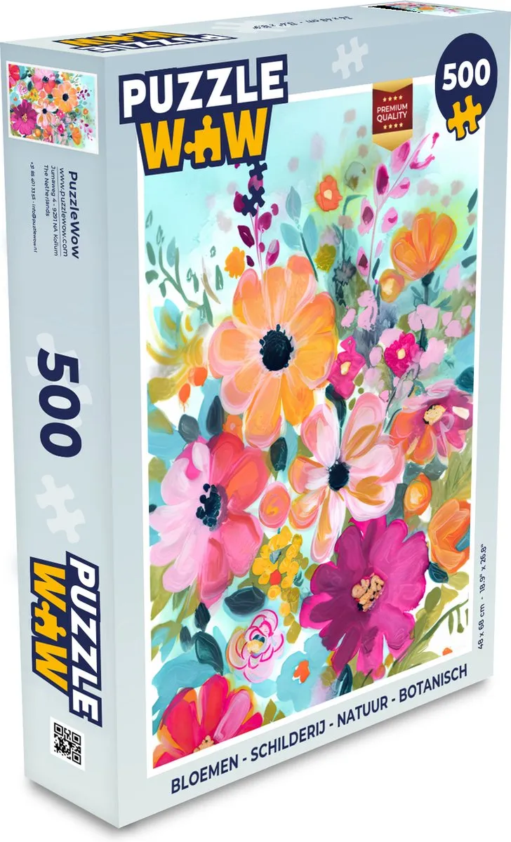 PuzzleWow Bloemen Legpuzzel 500 Stuks - Multicolor