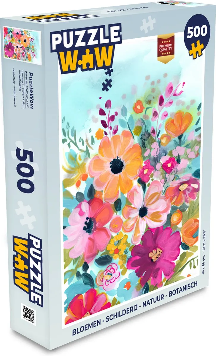 PuzzleWow Bloemen Legpuzzel 500 Stuks - Multicolor