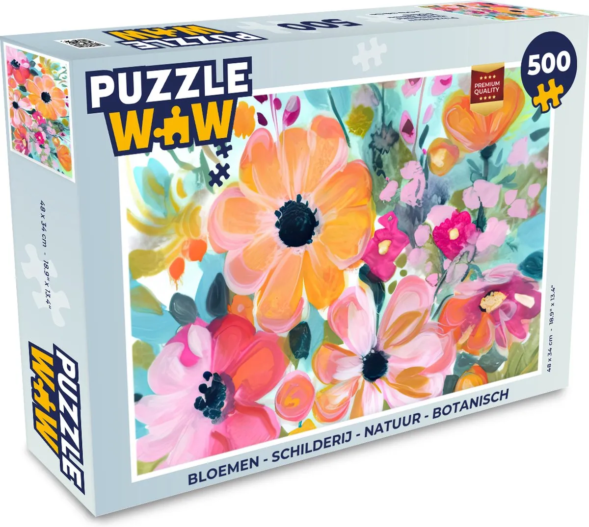 PuzzleWow Bloemen Legpuzzel 500 Stuks - Multicolor