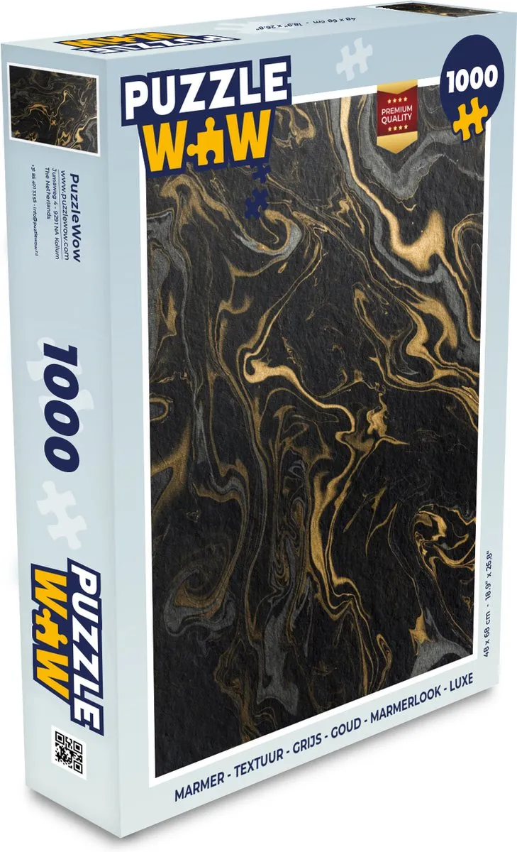PuzzleWow Marmerlook Legpuzzel 1000 Stuks - Multicolor