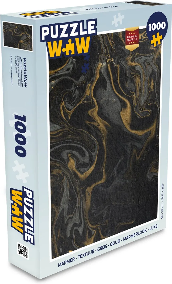 PuzzleWow Marmerlook Legpuzzel 1000 Stuks - Multicolor