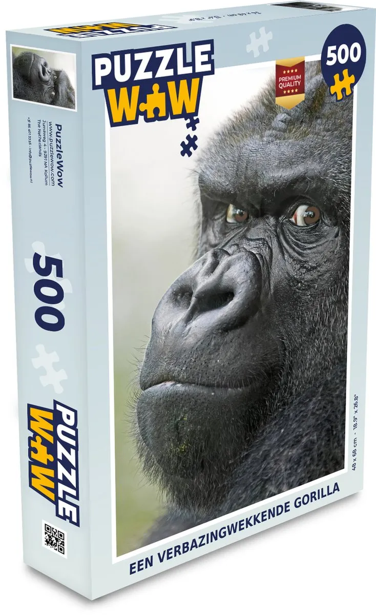 PuzzleWow Gorilla Legpuzzel 500 Stuks - Multicolor