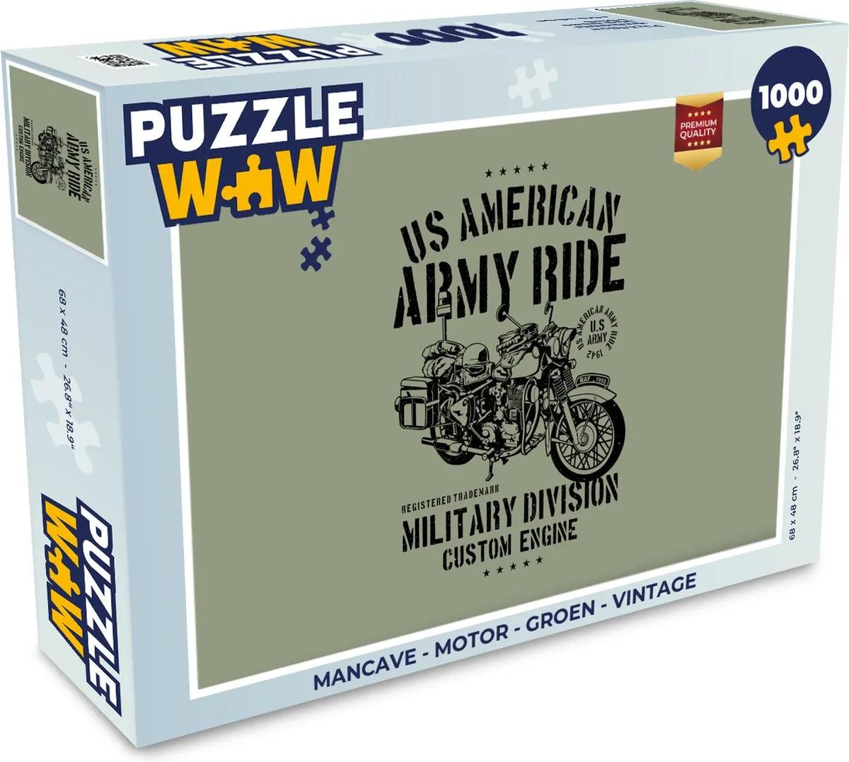 PuzzleWow Mancave Motor Legpuzzel 1000 Stuks - Multicolor