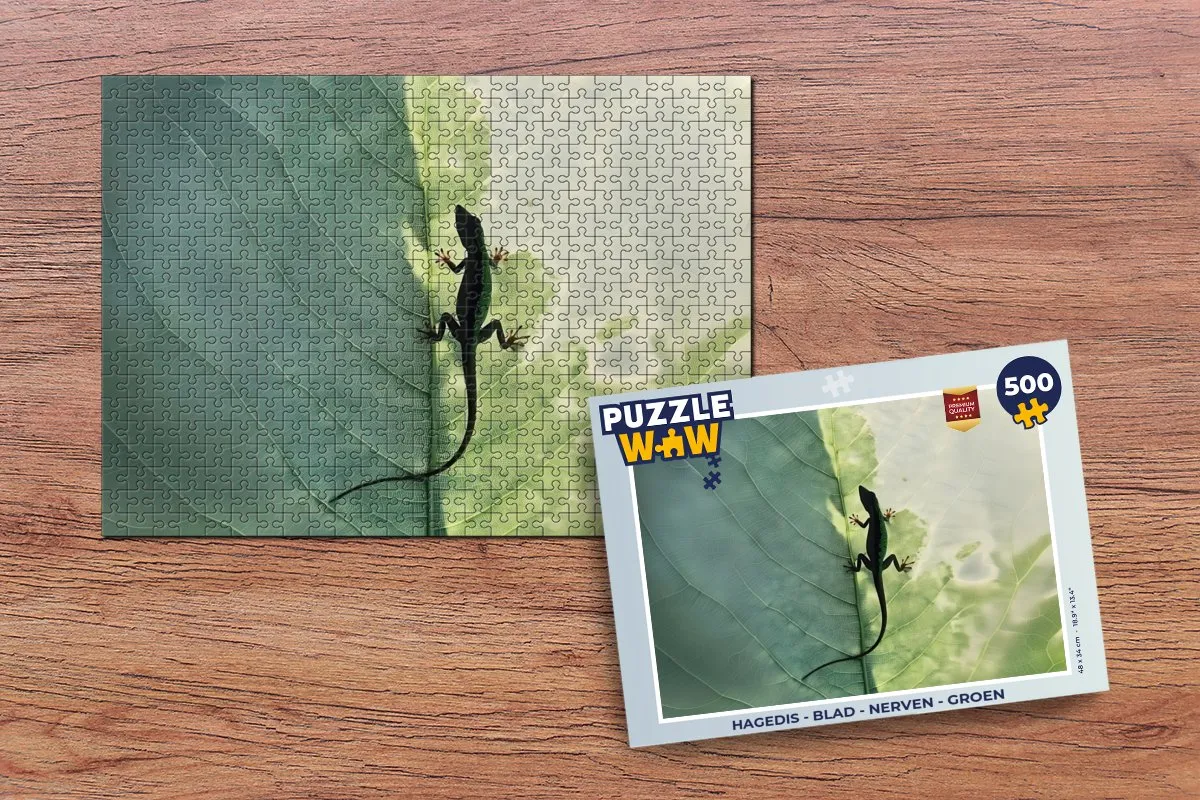 PuzzleWow Hagedis - Blad Legpuzzel 500 Stuks - Groen
