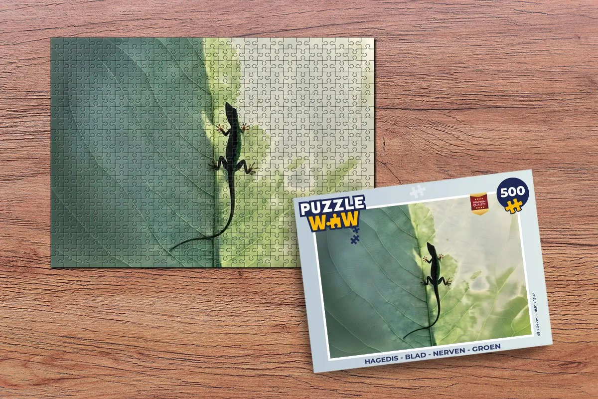 PuzzleWow Hagedis - Blad Legpuzzel 500 Stuks - Groen