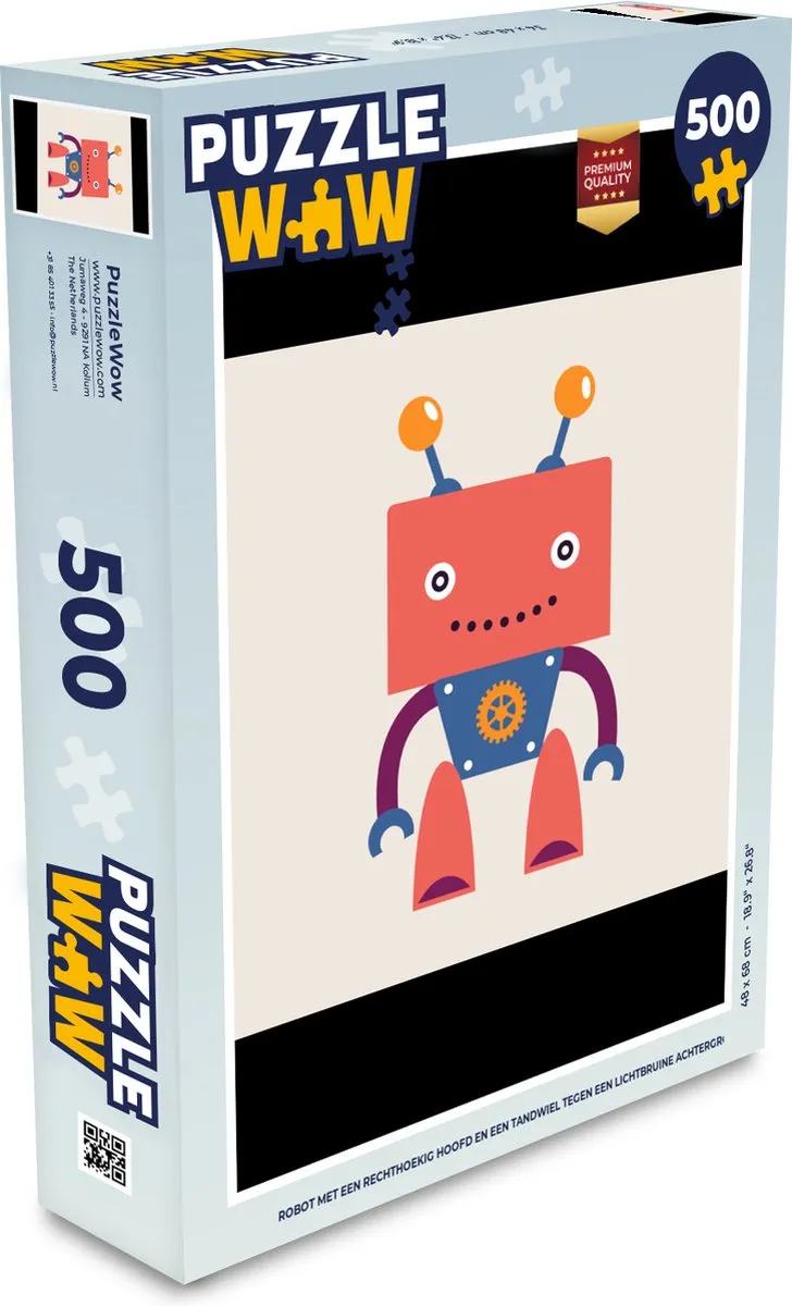 PuzzleWow Robot Puzzel 500 Stuks - Multicolor