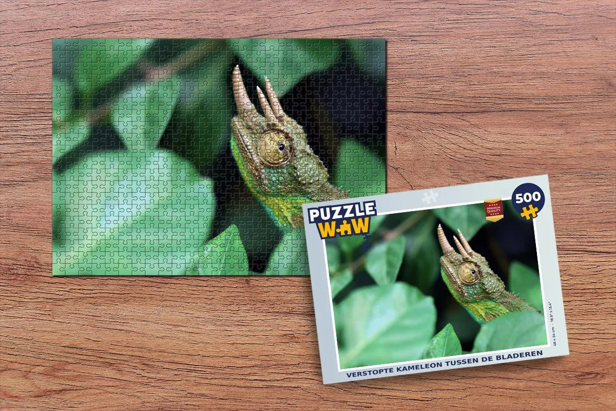 PuzzleWow Legpuzzel Verstopte Kameleon 500 Stuks - Multicolor