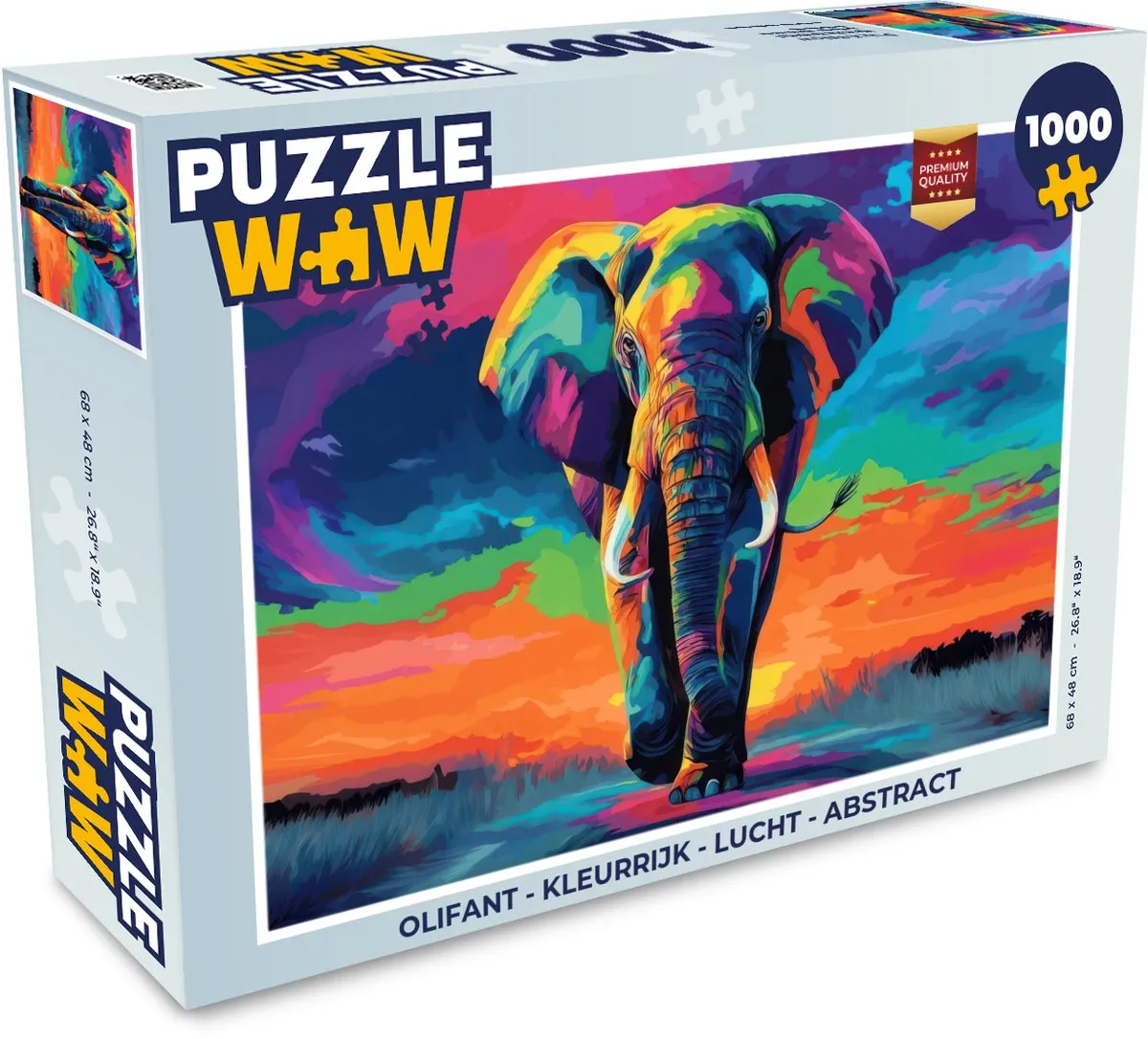 PuzzleWow Olifant Legpuzzel 1000 Stuks - Kleurrijk