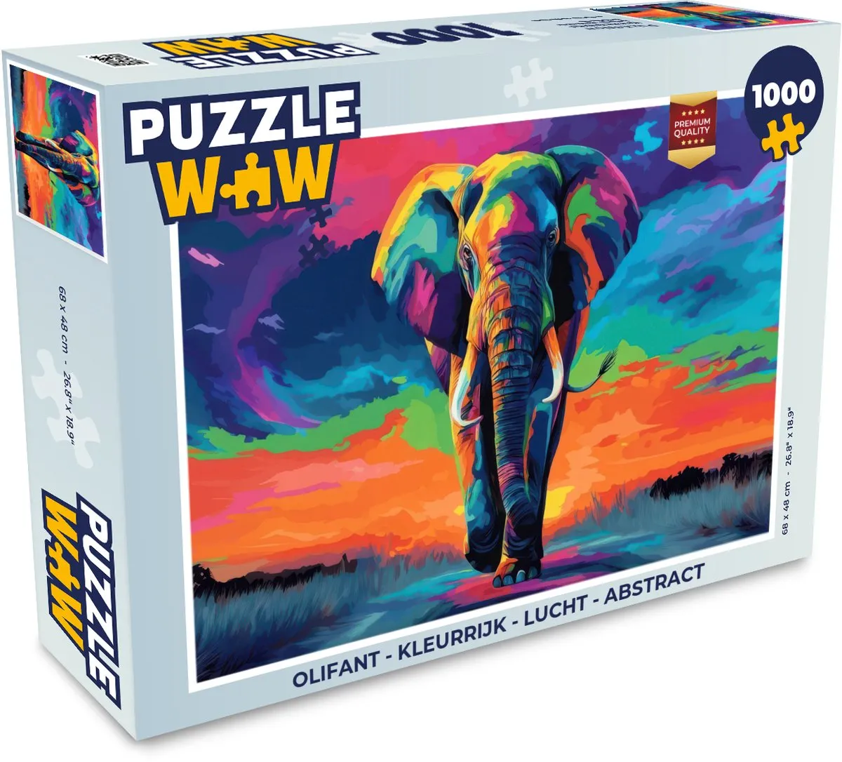 PuzzleWow Olifant Legpuzzel 1000 Stuks - Kleurrijk