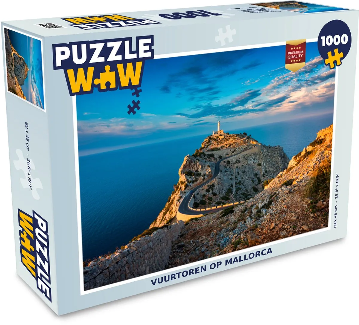PuzzleWow Vuurtoren op Mallorca Legpuzzel 1000 Stuks - Multicolor