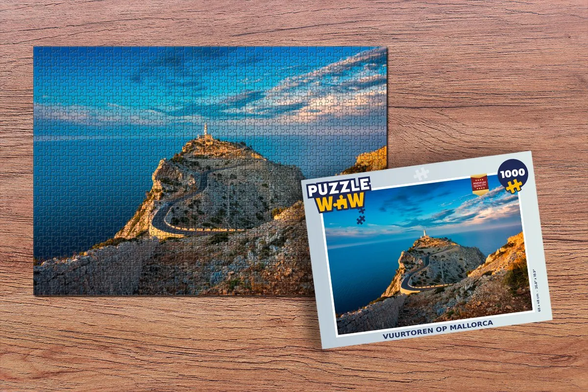 PuzzleWow Vuurtoren op Mallorca Legpuzzel 1000 Stuks - Multicolor