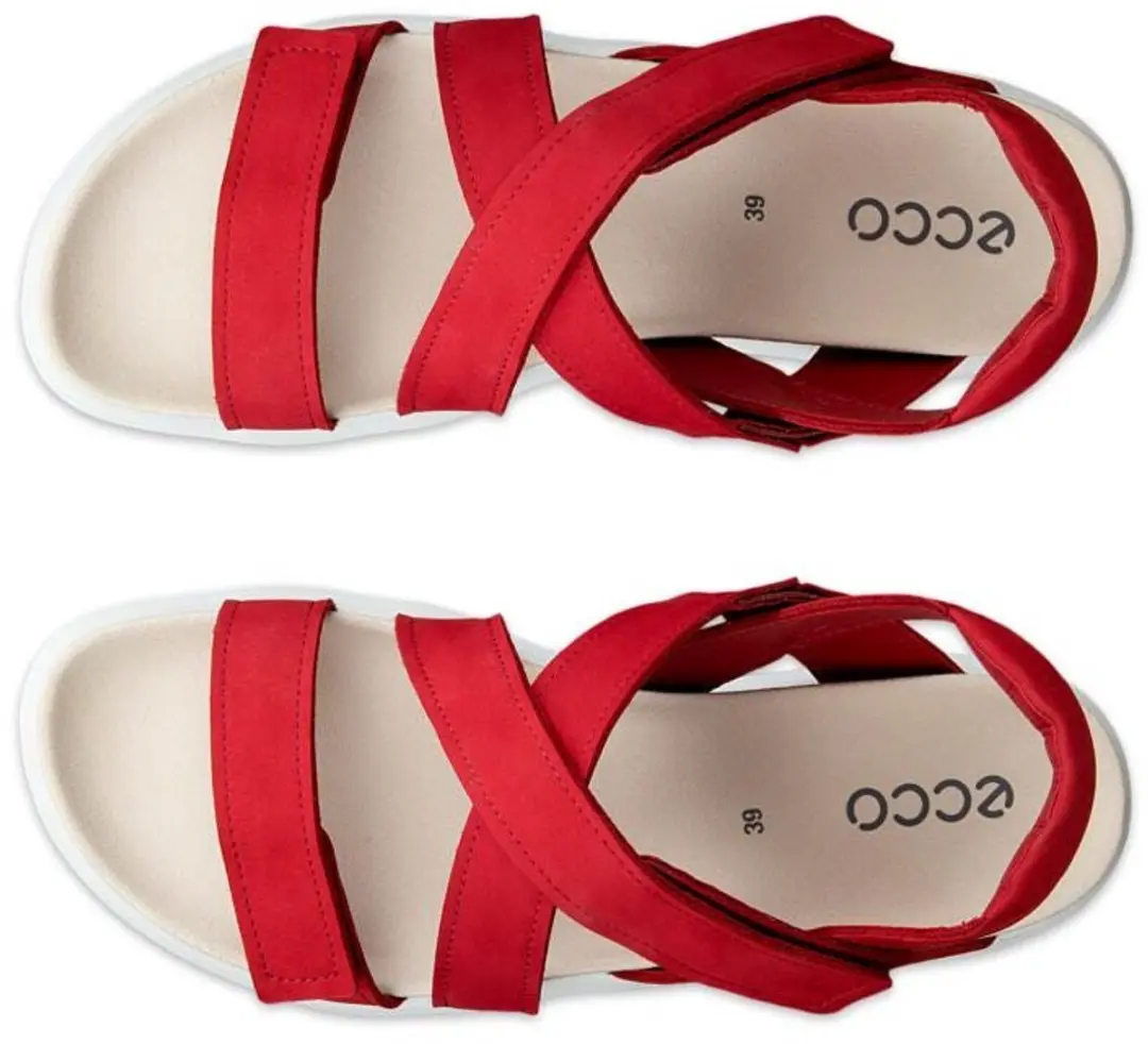 ECCO Soft Cross Sandaal - Rood Nubuck - Maat 37