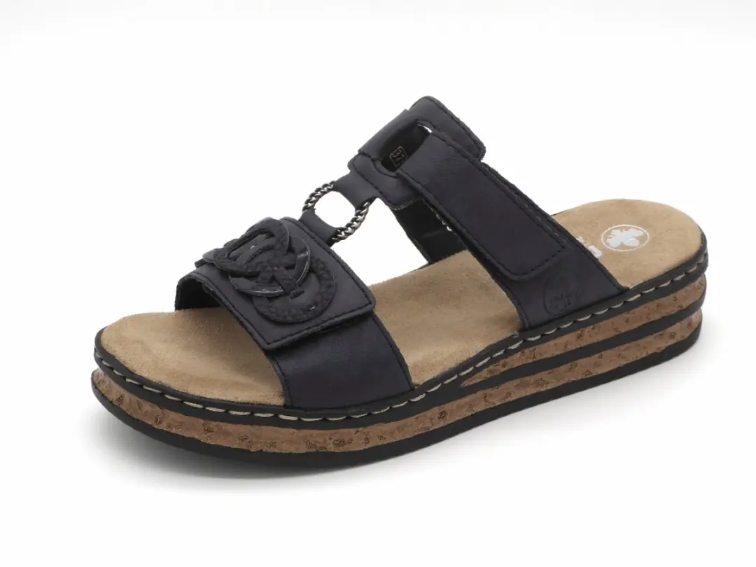 Rieker Ring Slippers Blauw - Synthetisch - Maat 41 - afbeelding 4 van 6