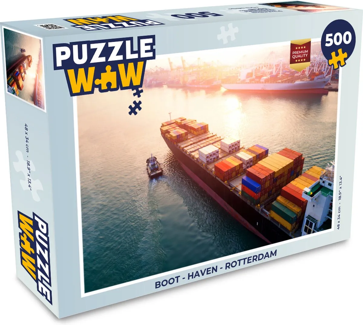 PuzzleWow Haven Rotterdam Legpuzzel 500 Stuks - Multicolor