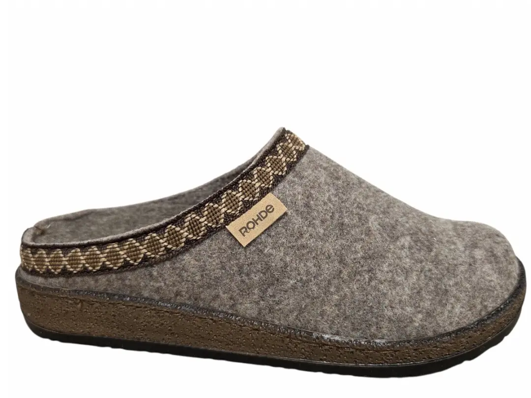 Rohde 6425 17 Pantoffels Open Sloffen Beige Vilt Dames