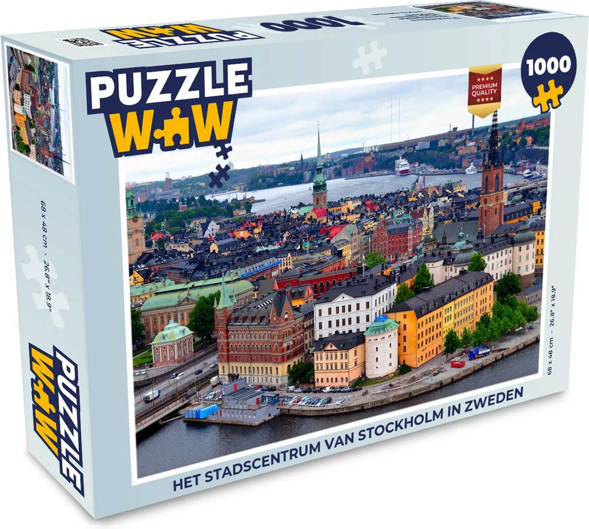 PuzzleWow Stockholm Zweden Legpuzzel 1000 Stuks - Multicolor