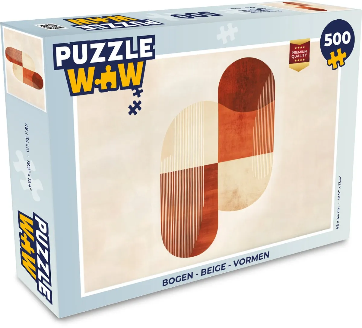 PuzzleWow Vormen Legpuzzel 500 Stuks - Beige