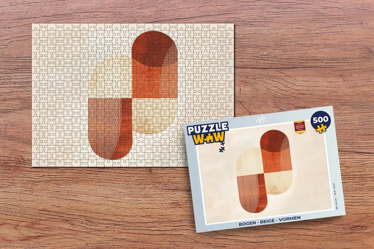 PuzzleWow Vormen Legpuzzel 500 Stuks - Beige