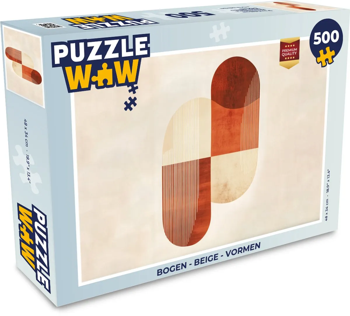 PuzzleWow Vormen Legpuzzel 500 Stuks - Beige
