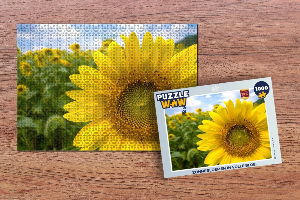 PuzzleWow Legpuzzel Zonnebloemen 1000 Stuks - Multicolor