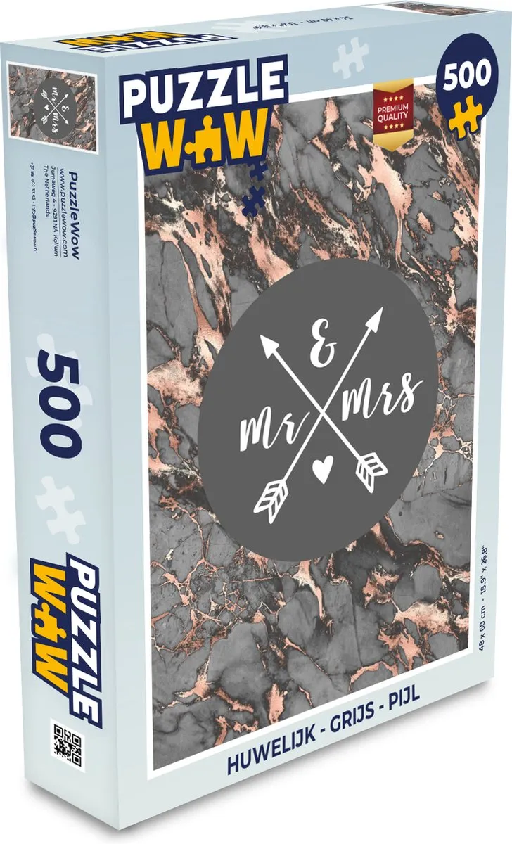 PuzzleWow Mr & Mrs Legpuzzel 500 Stuks - Multicolor