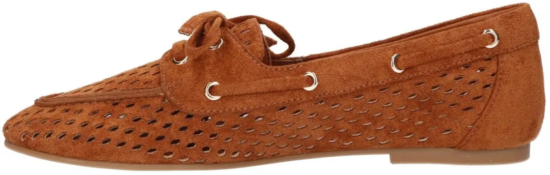 La Strada Loafer Cognac Textiel