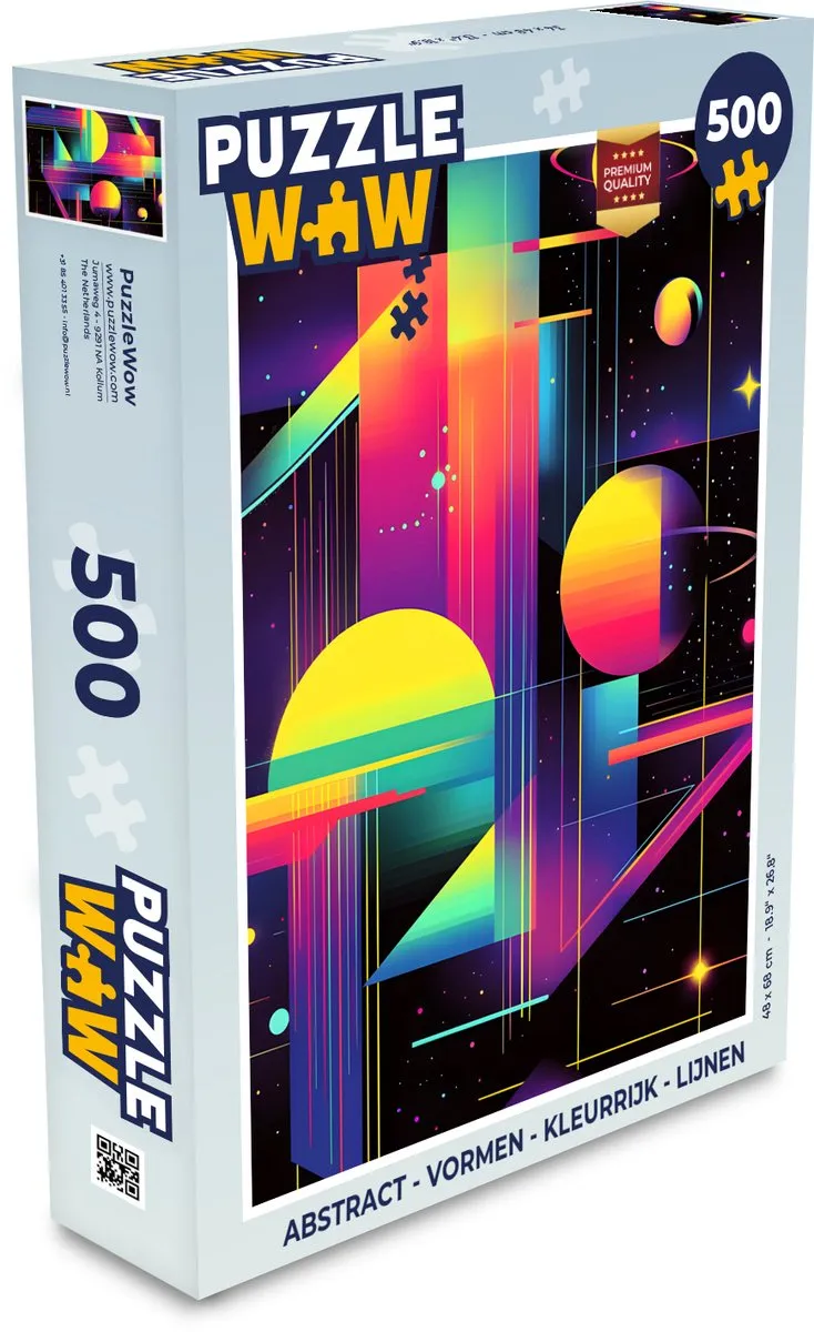 PuzzleWow Abstract Legpuzzel 500 Stuks - Kleurrijk